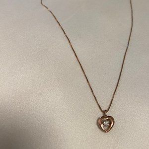 KAY rose gold floating heart diamond necklace